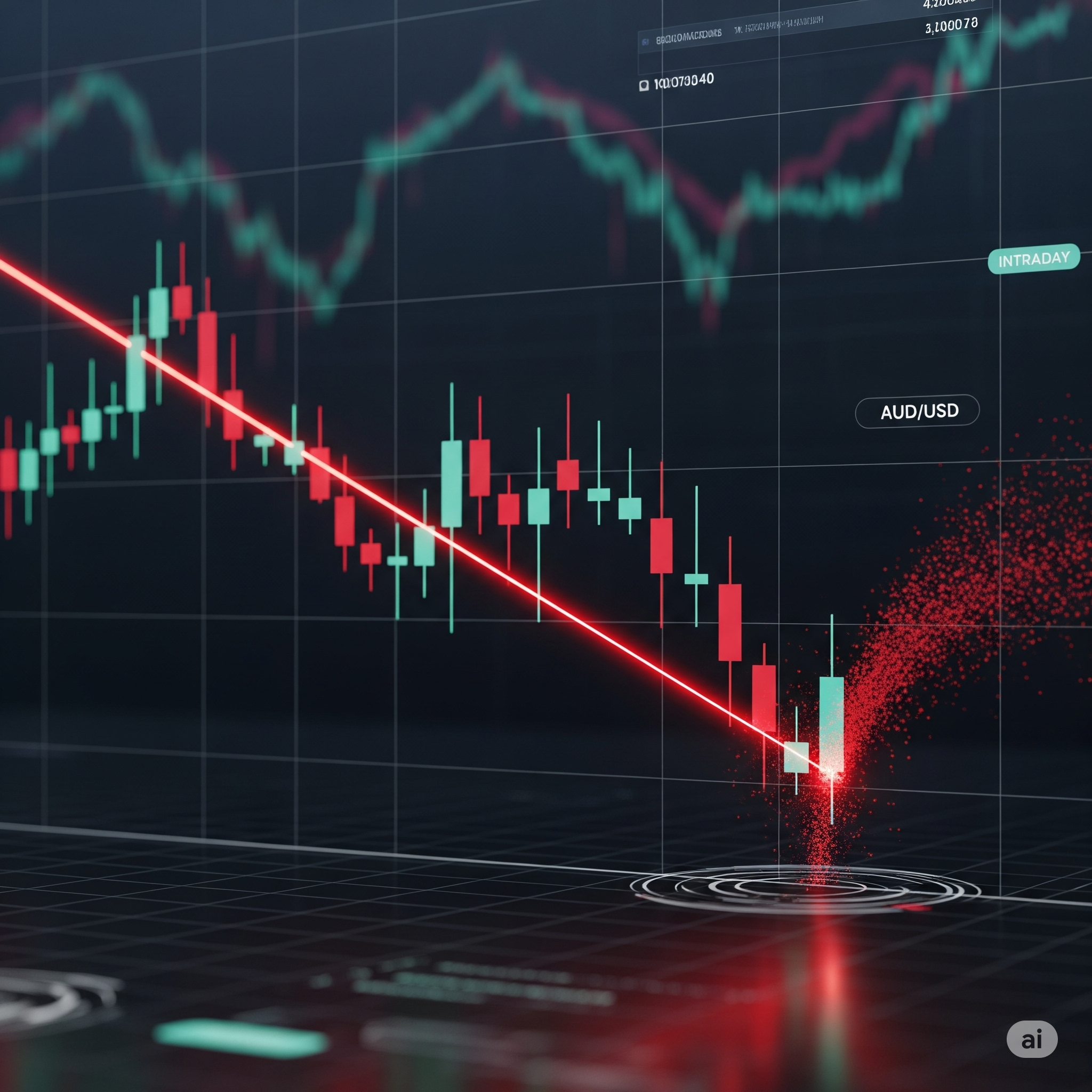 Peluang Jual AUDUSD Garis Tren Bearish Muncul di Grafik Intraday