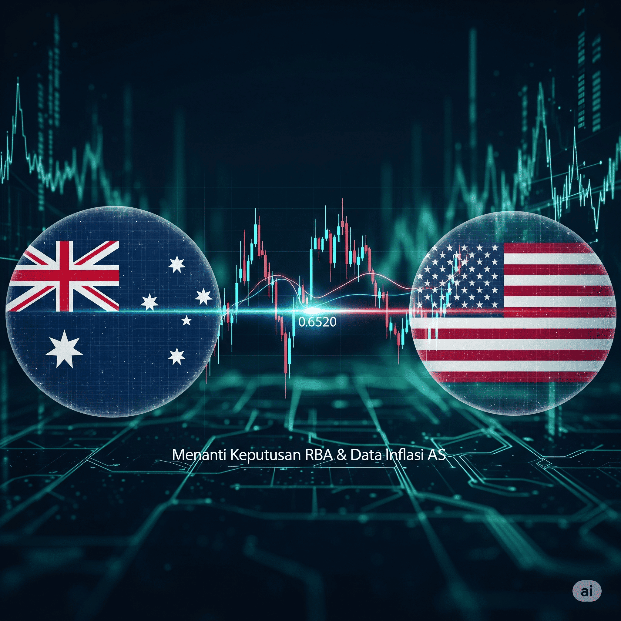 AUDUSD Konsolidasi di Level 0,6520 Sambil Menanti Keputusan RBA dan Data Inflasi AS