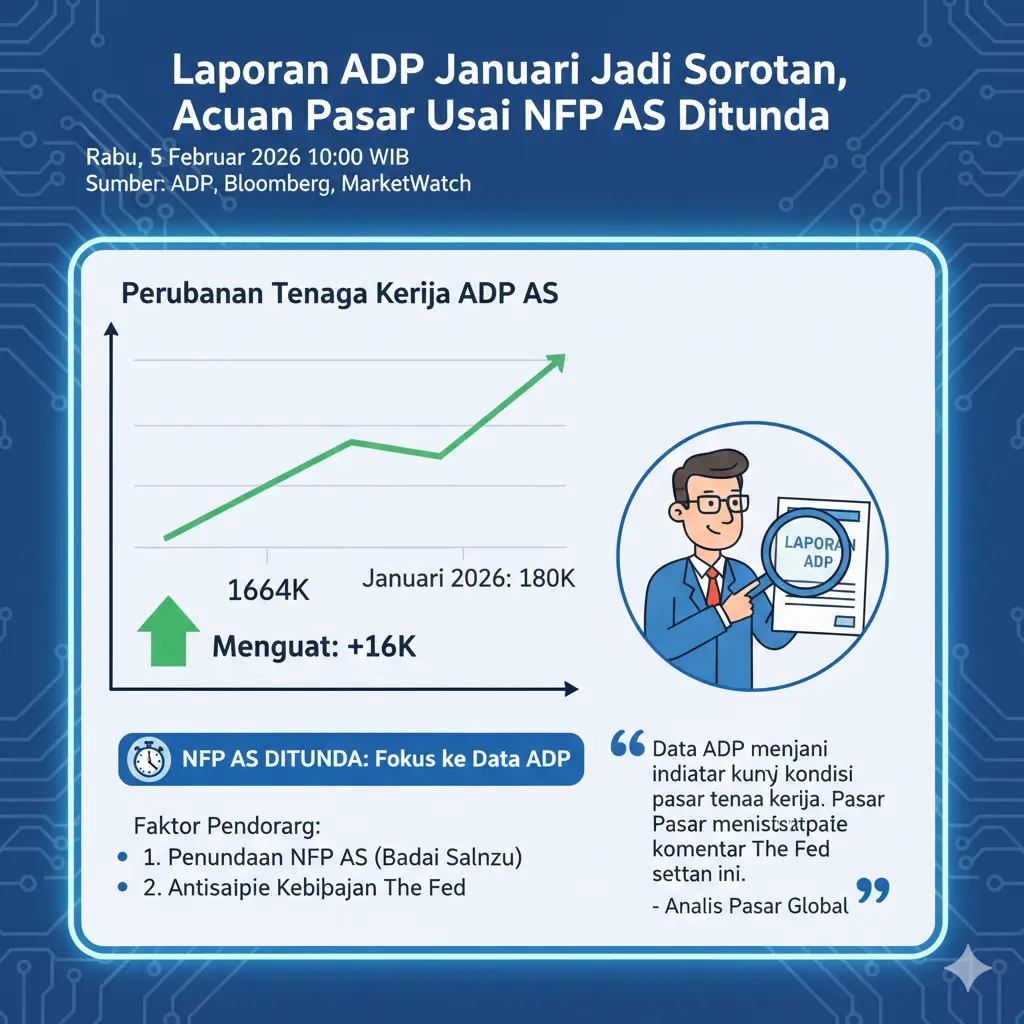 Laporan ADP Januari Jadi Sorotan, Acuan Pasar Usai NFP AS Ditunda
