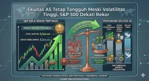 Ekuitas AS Tetap Tangguh Meski Volatilitas Tinggi, S&P 500 Dekati Rekor