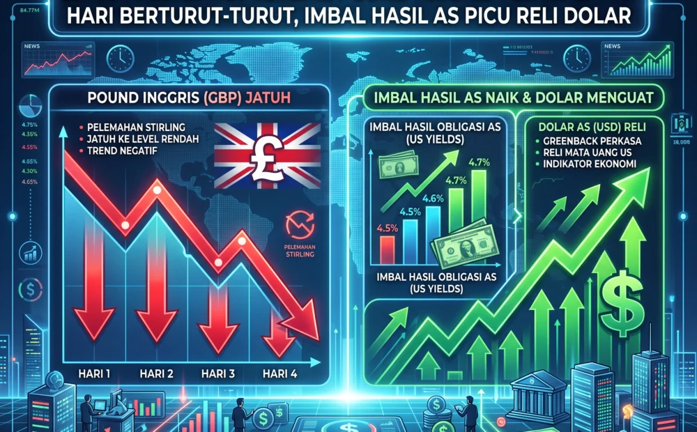 Pound Inggris Turun Empat Hari Berturut-Turut, Imbal Hasil AS Picu Reli Dolar