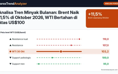 Analisa Tren Minyak Bulanan: Brent Naik 11,5% di Oktober 2026, WTI Bertahan di Atas US$100