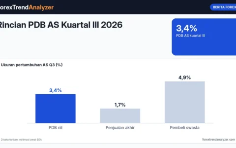 Rincian PDB AS Kuartal III 2026: Konsumsi, Persediaan, dan Impor Membentuk Angka 3,4%